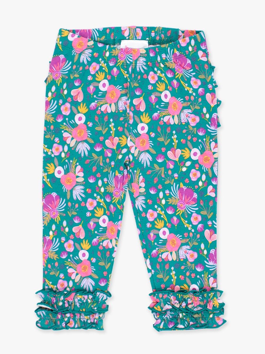 Infant Ruffle Legging - Emerald Floral
