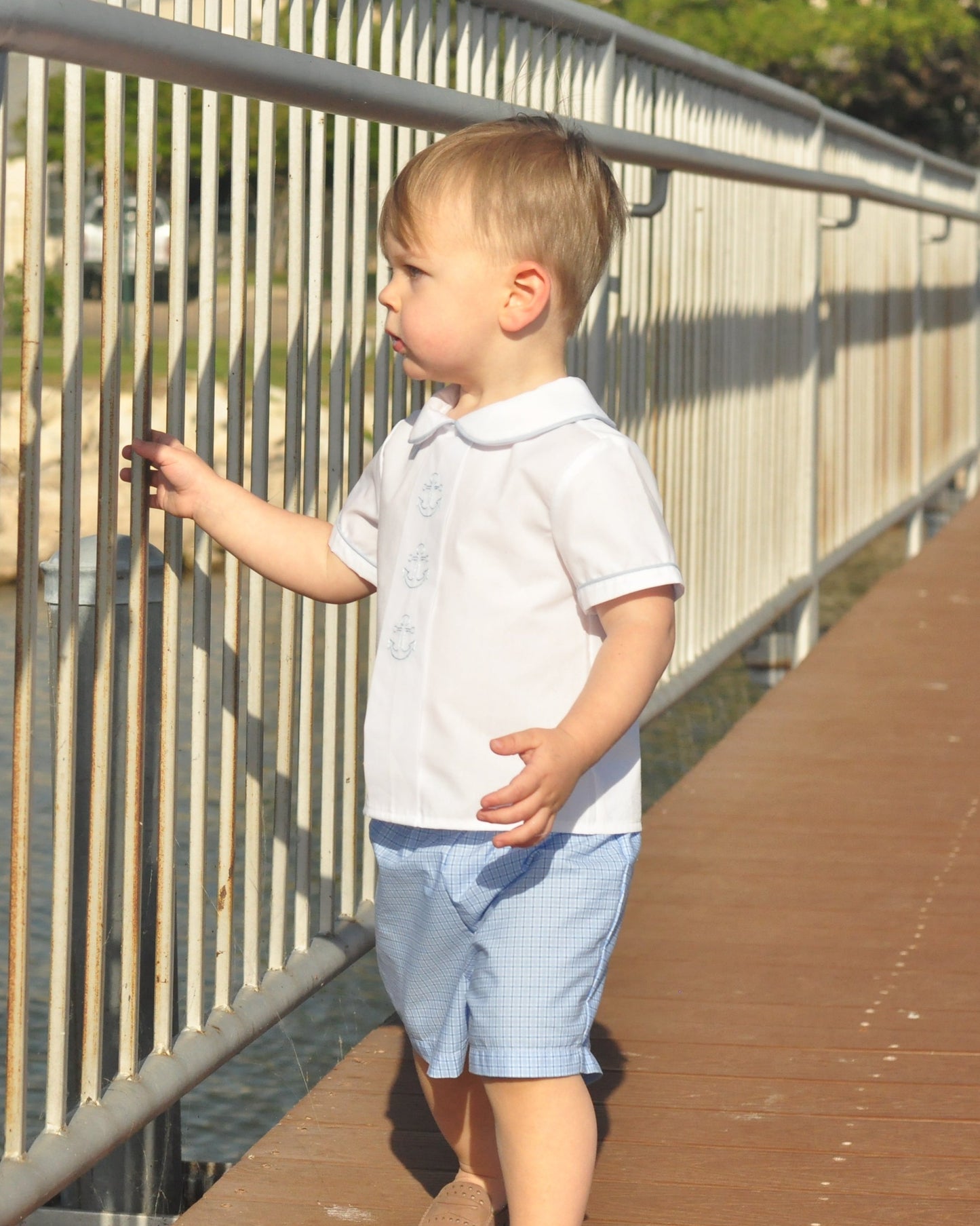 Collar Top with Short Set - Anchors