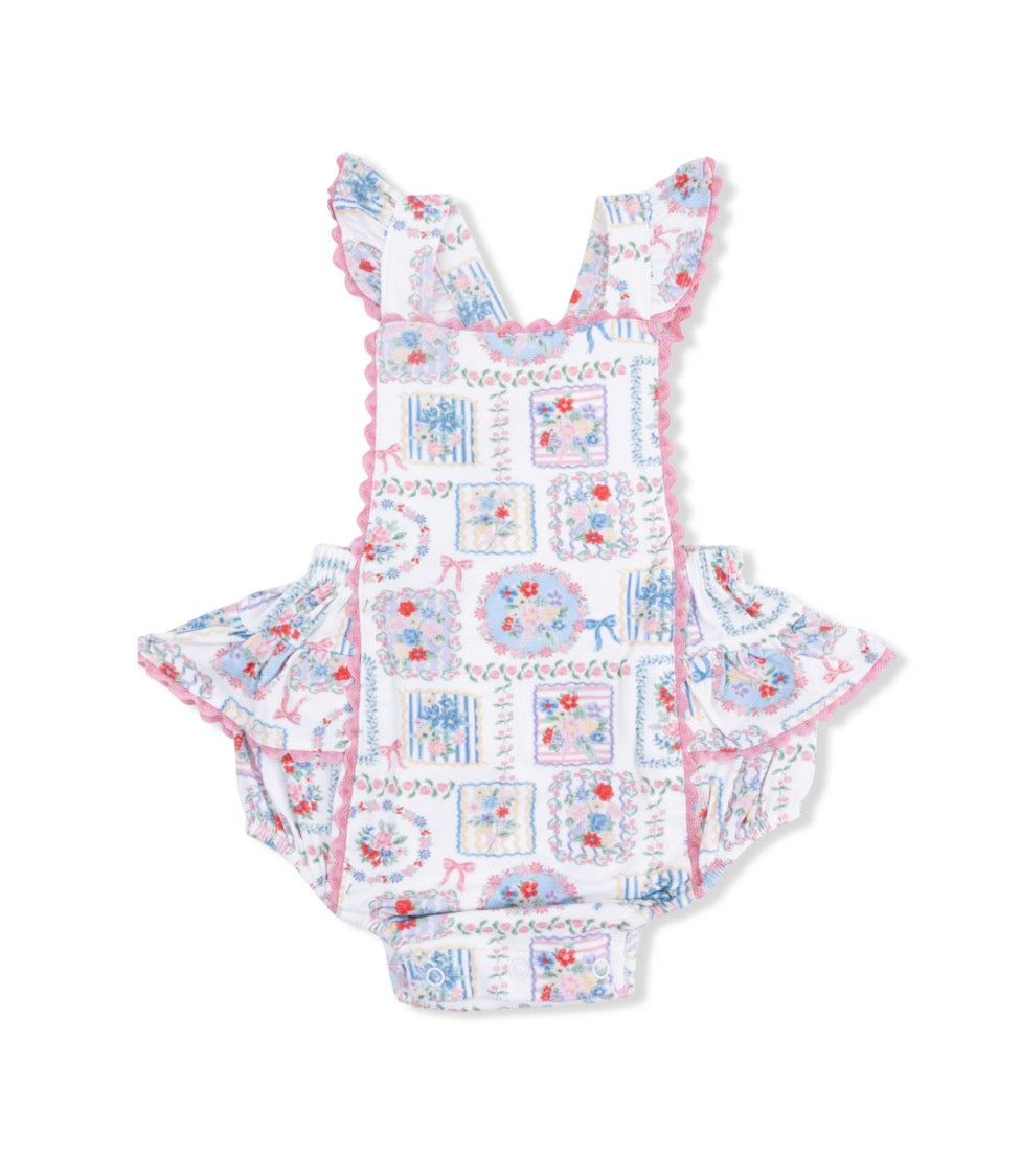 Trimmed Ruffle Sunsuit - Julep's Floral