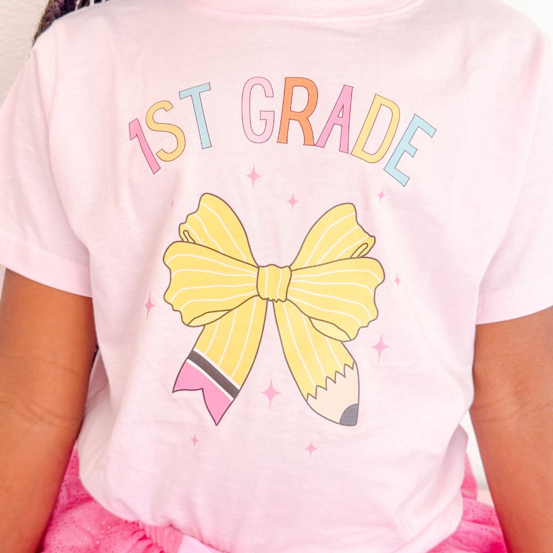 Pencil Bow Tee - 1st Grade
