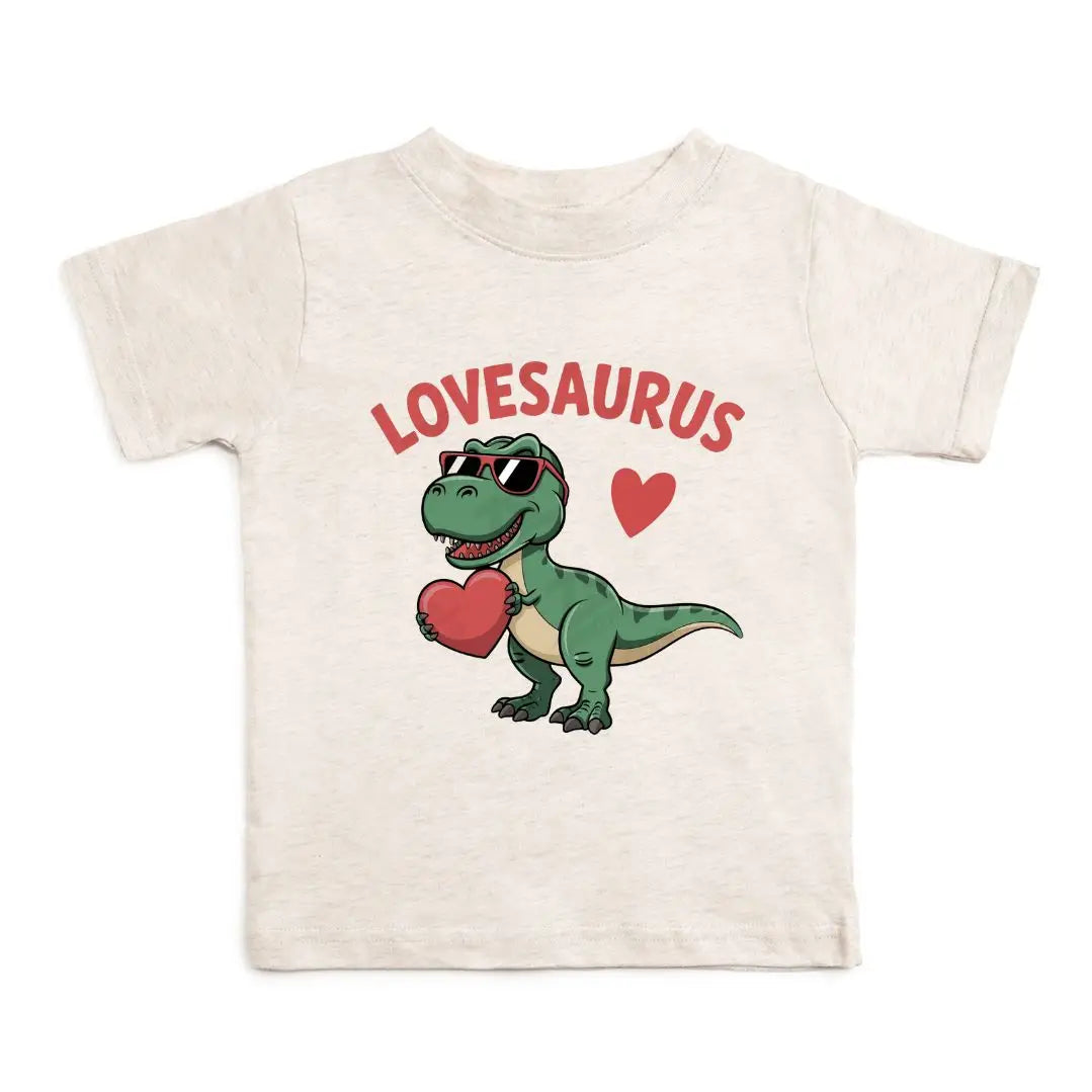 Lovesaurus Tee - Heathered Oat