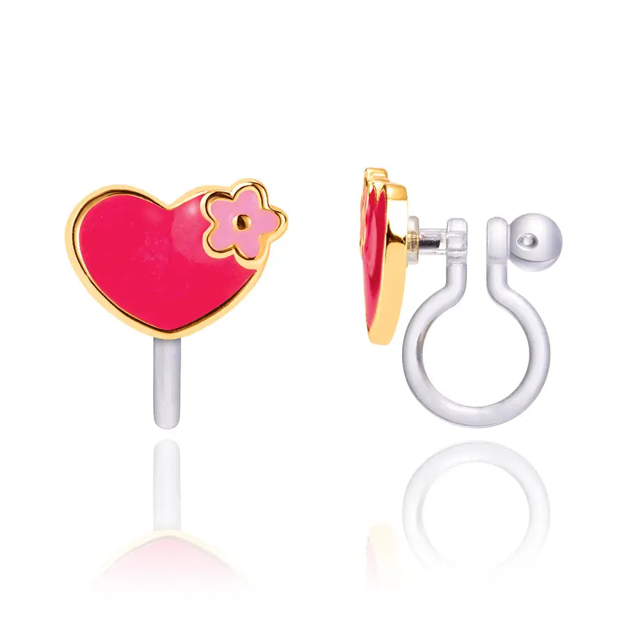 Cutie Clip On Earrings - Hearts