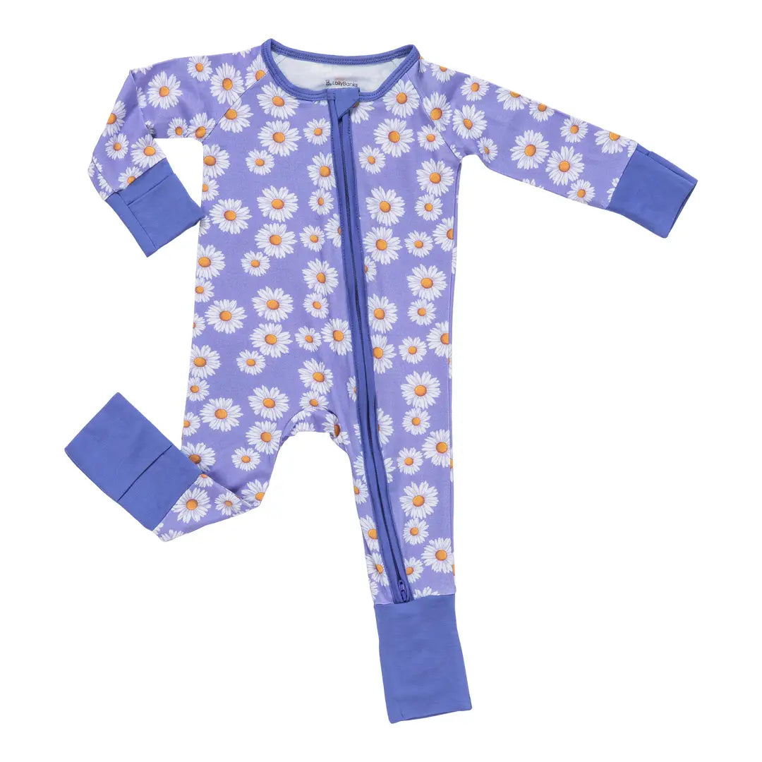 Zip Up Pajama - Purple Daisy