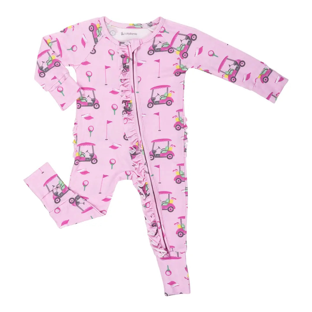 Zip Up Pajama - Pink Golf