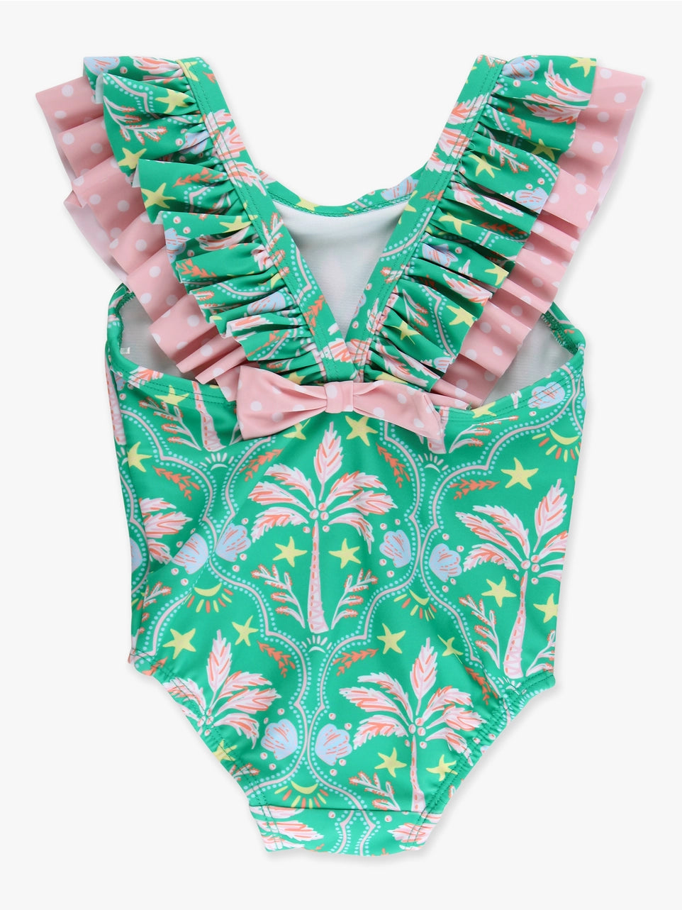 Bow V-Back Swimsuit - Coconut Cabana
