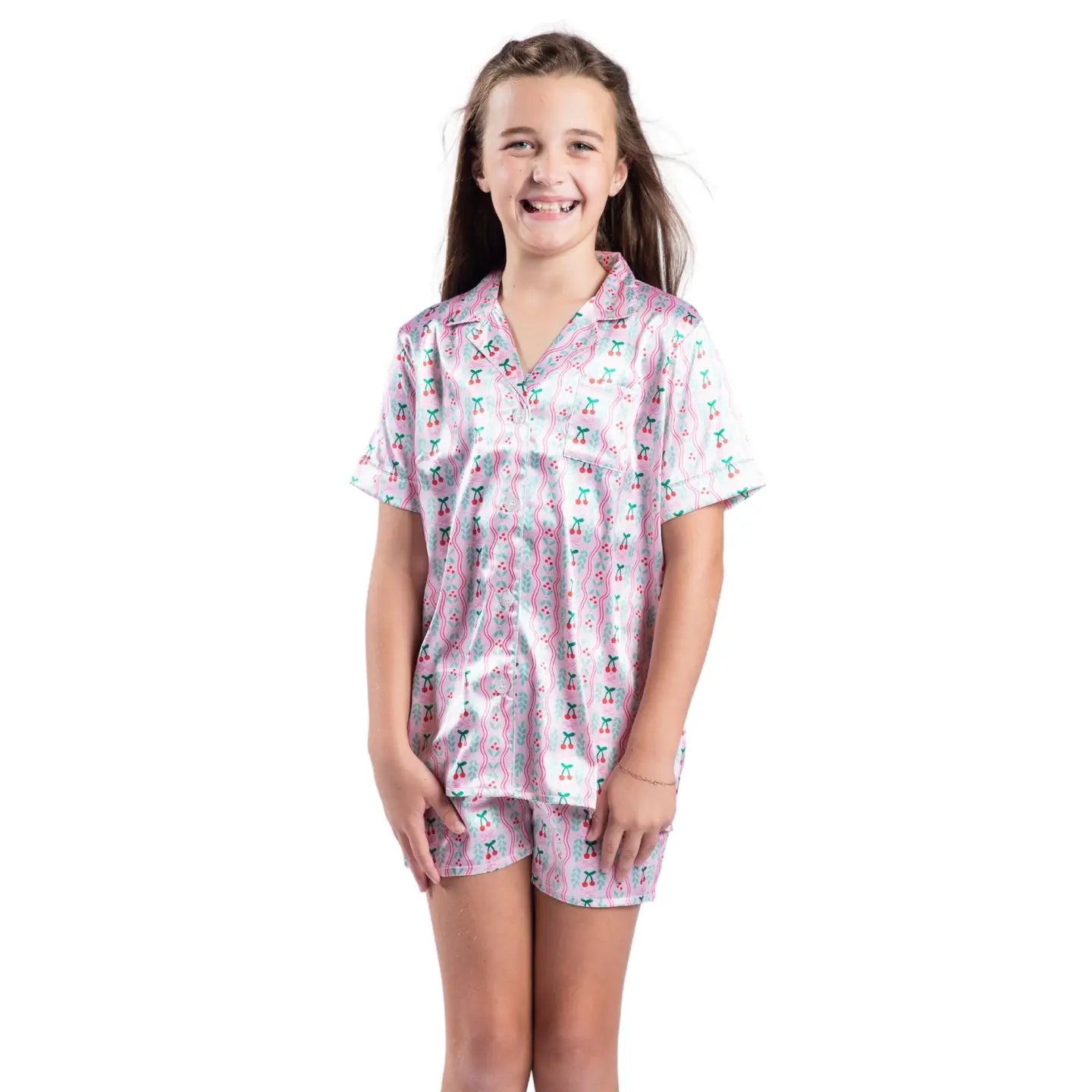 Satin PJ Set - Cherry On Top
