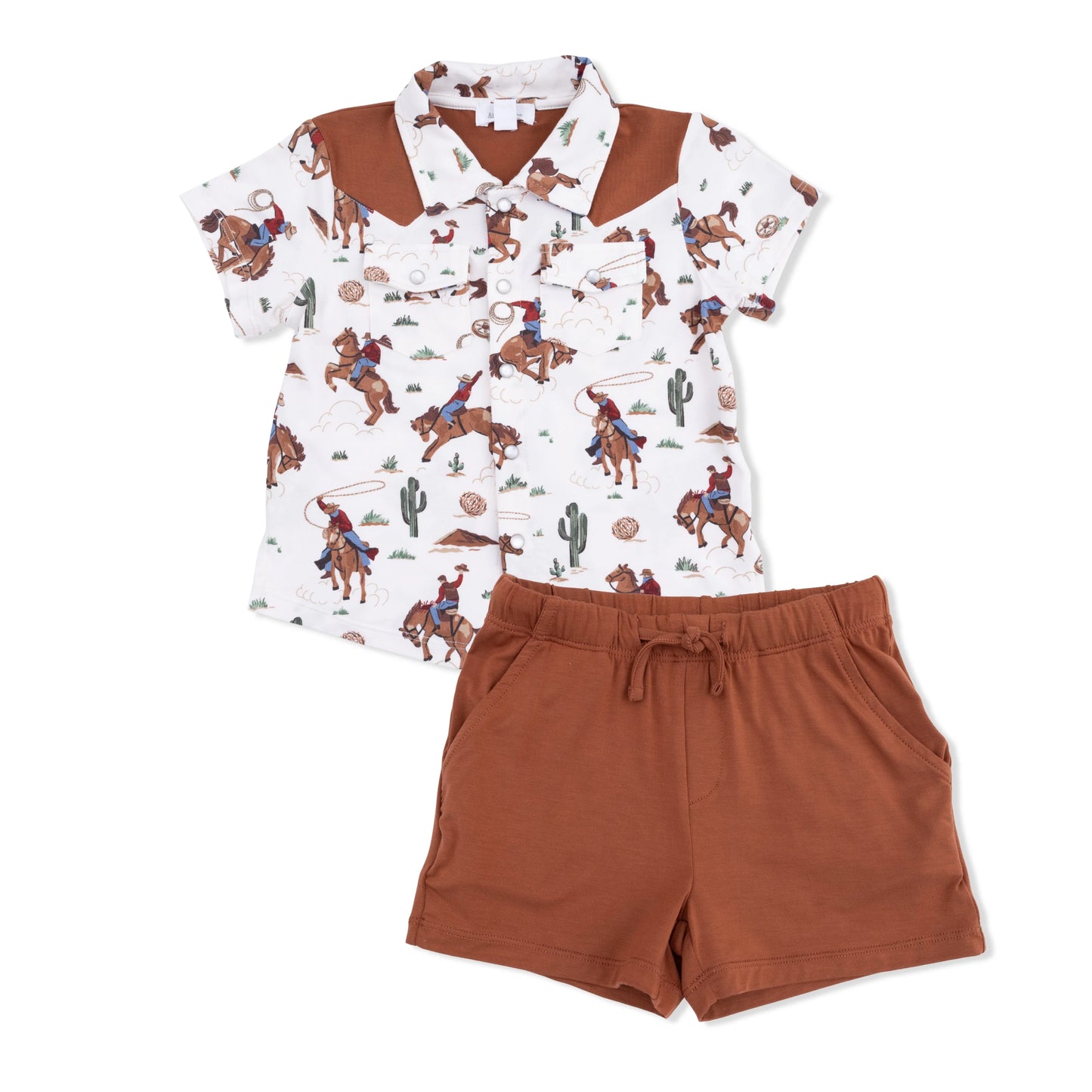 Bamboo Pearl Snap Shirt and Short Set - Buckaroo