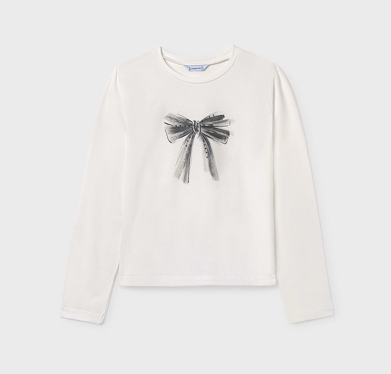 830 - Tween Bow Tee - White