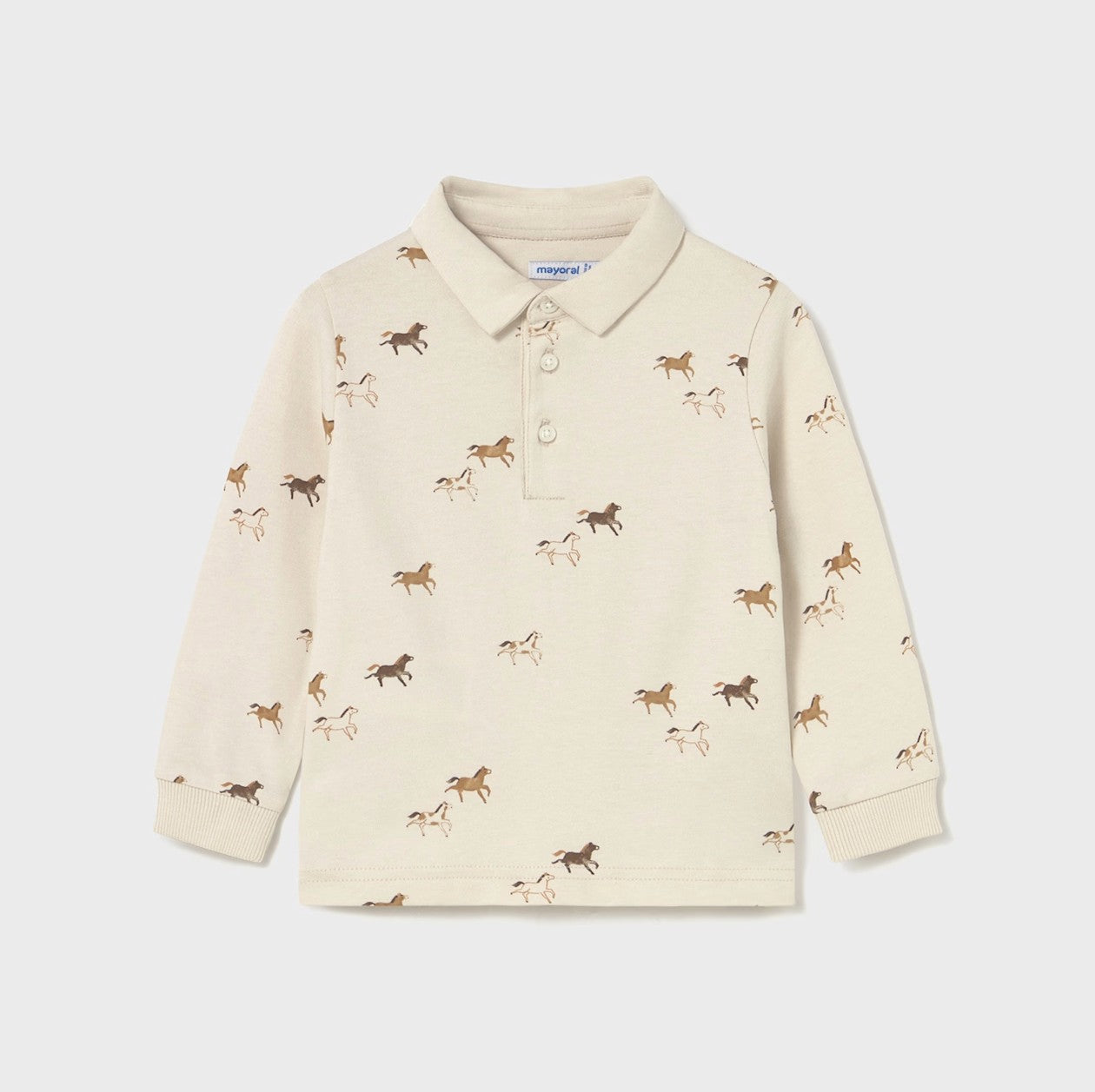 2102 - Horse Polo Shirt - Cream