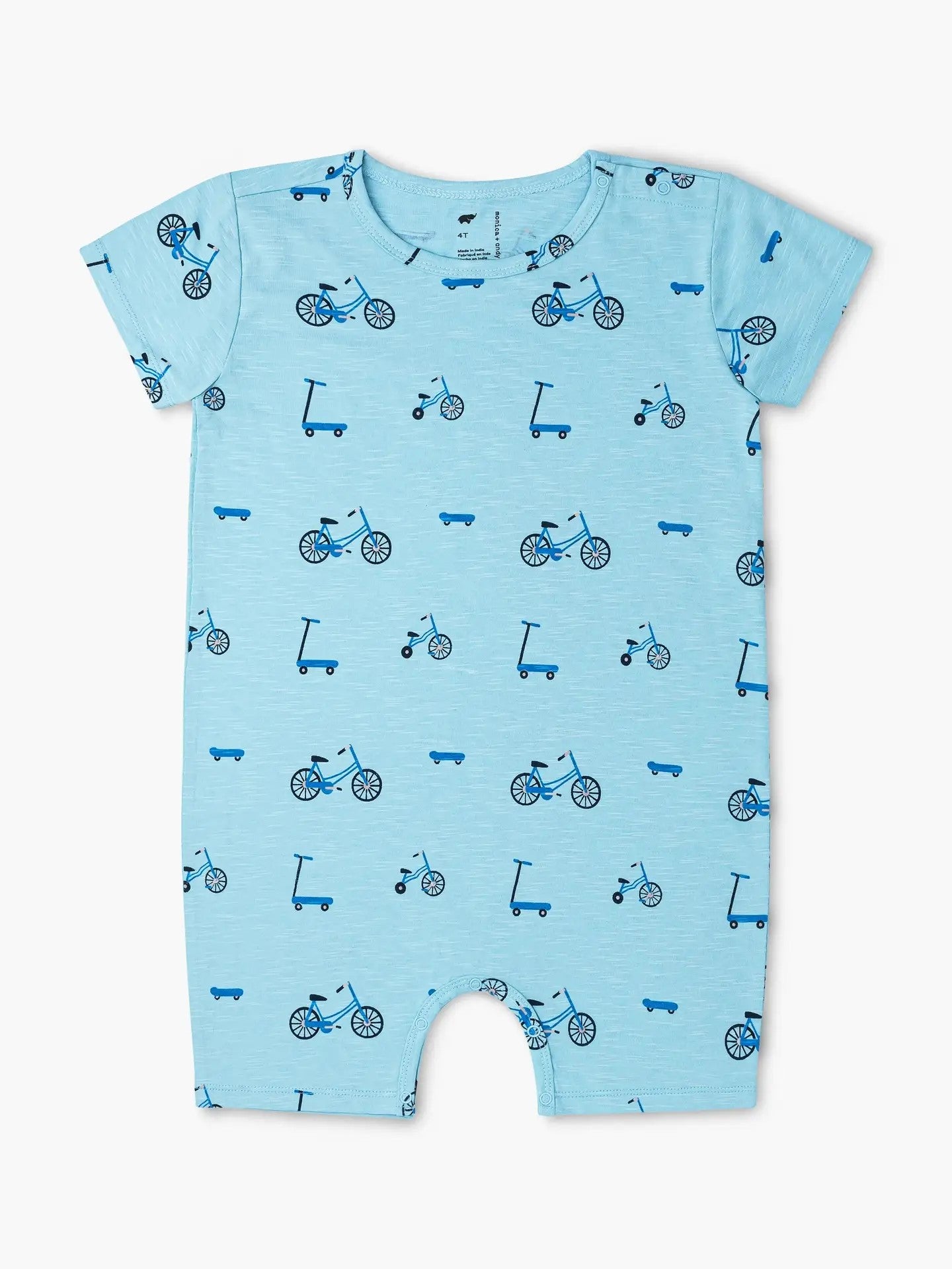Infant Shortie Romper - Blue Bikes