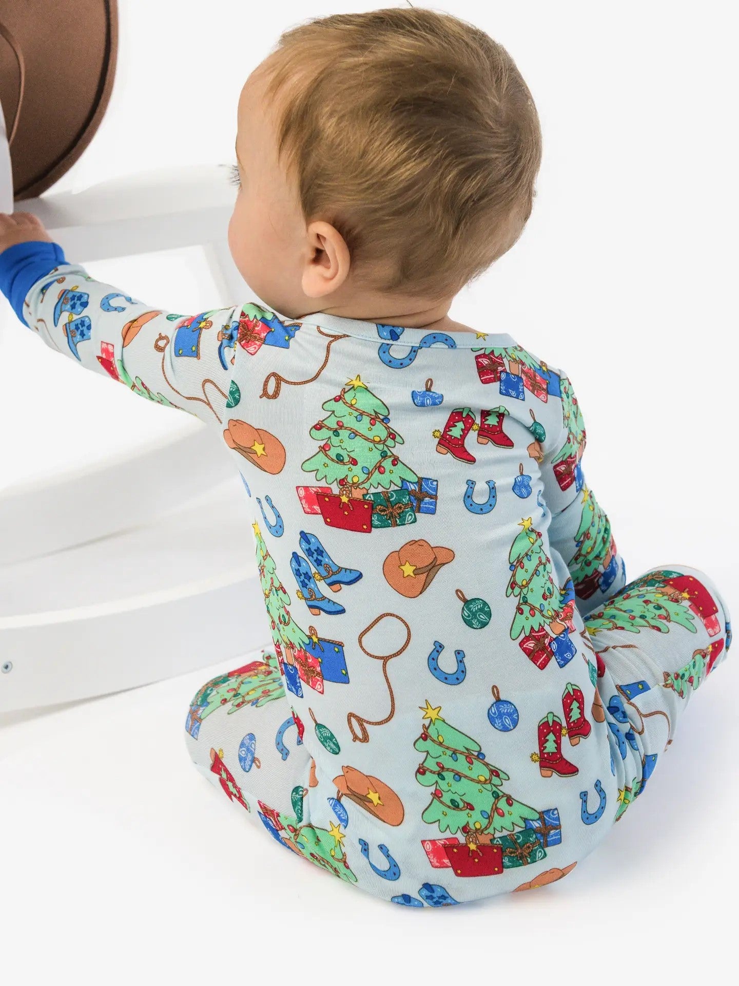 Zip Up Bamboo PJ - Yuletide Yeehaw