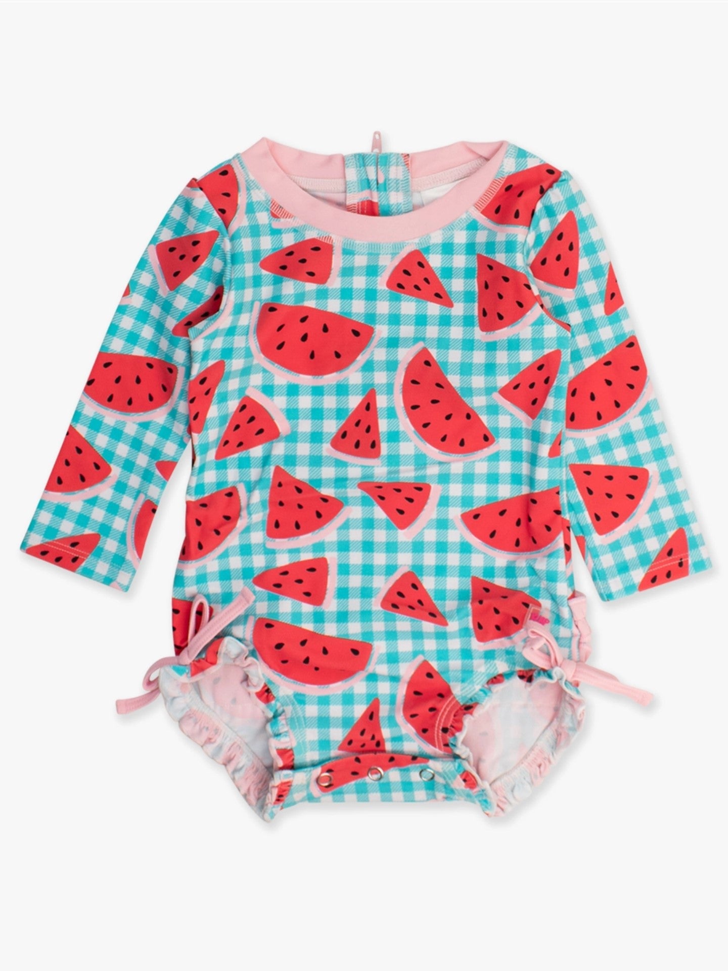 One Piece Rash Guard Swimsuit - Watermelon