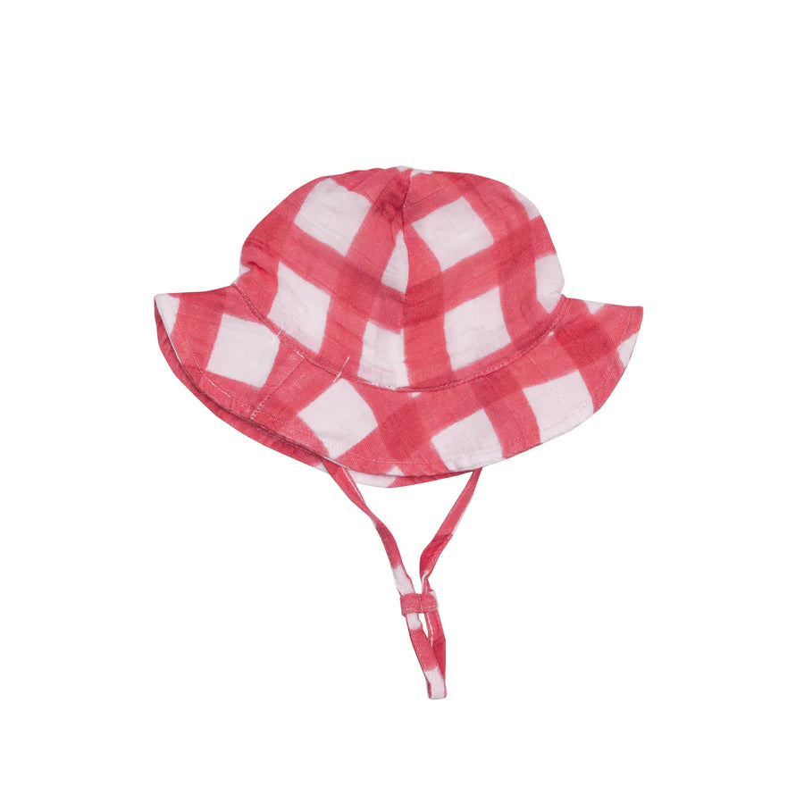 Muslin Sunhat - Red Gingham