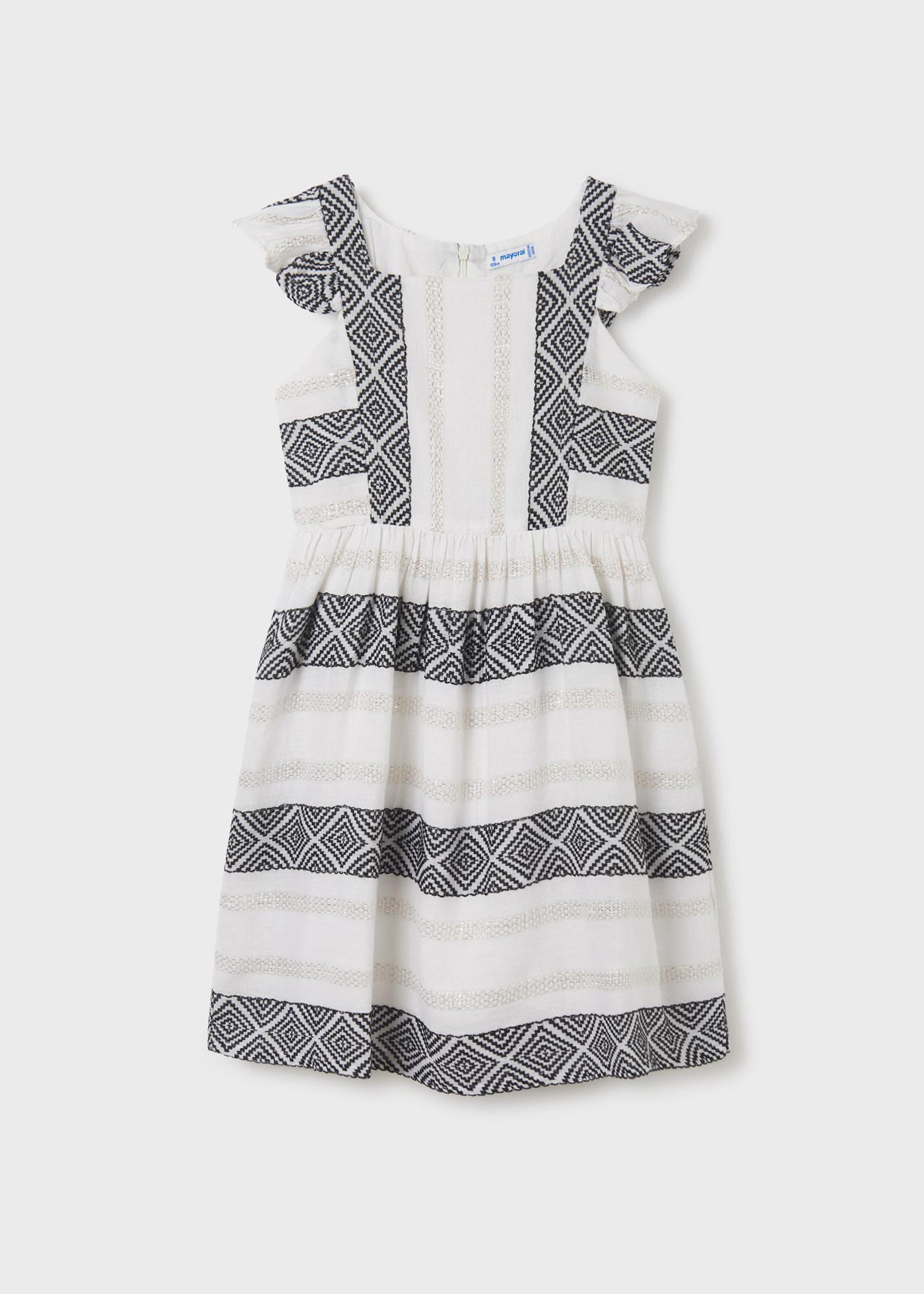 6919 - Metallic Strip Dress - Ivory