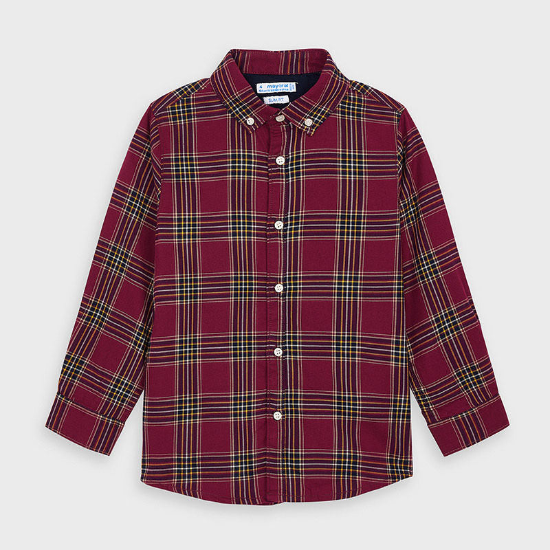 4147 - Boys Button Down - Red Plaid