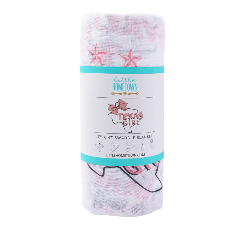 Muslin Swaddle Blanket - Texas Girl