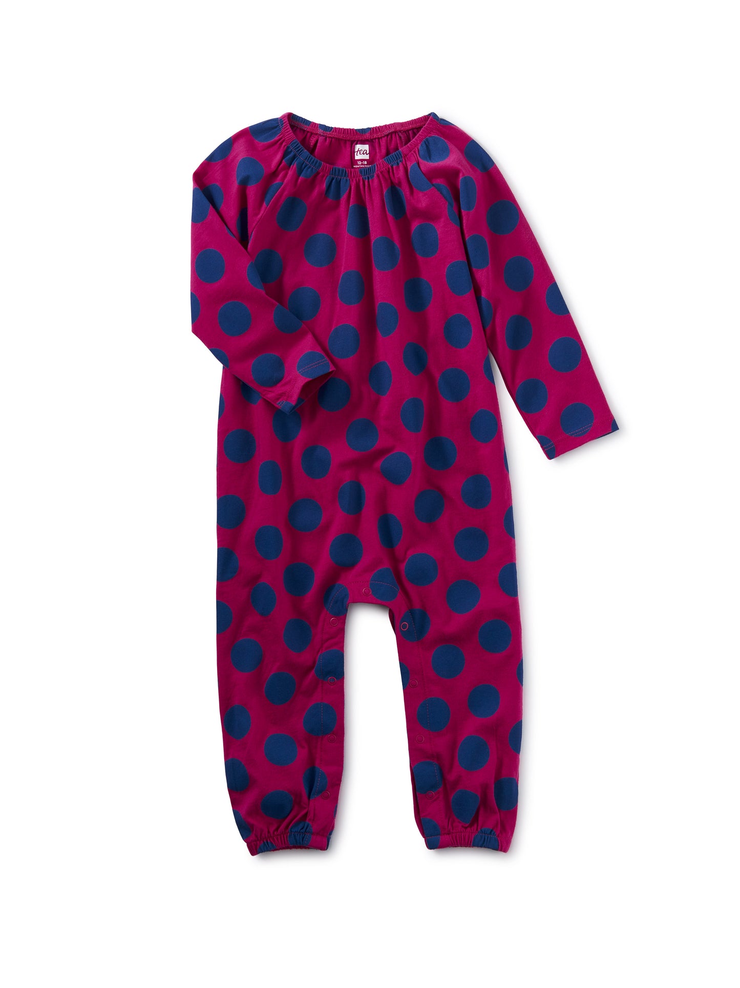 Raglan Baby Romper - Magenta Dots