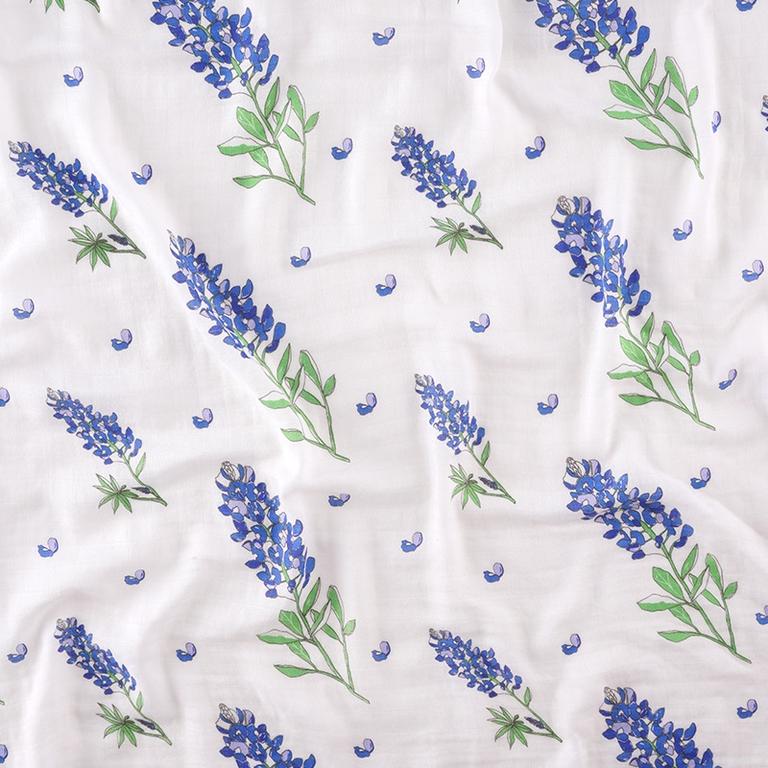 Muslin Swaddle Blanket - Bluebonnets