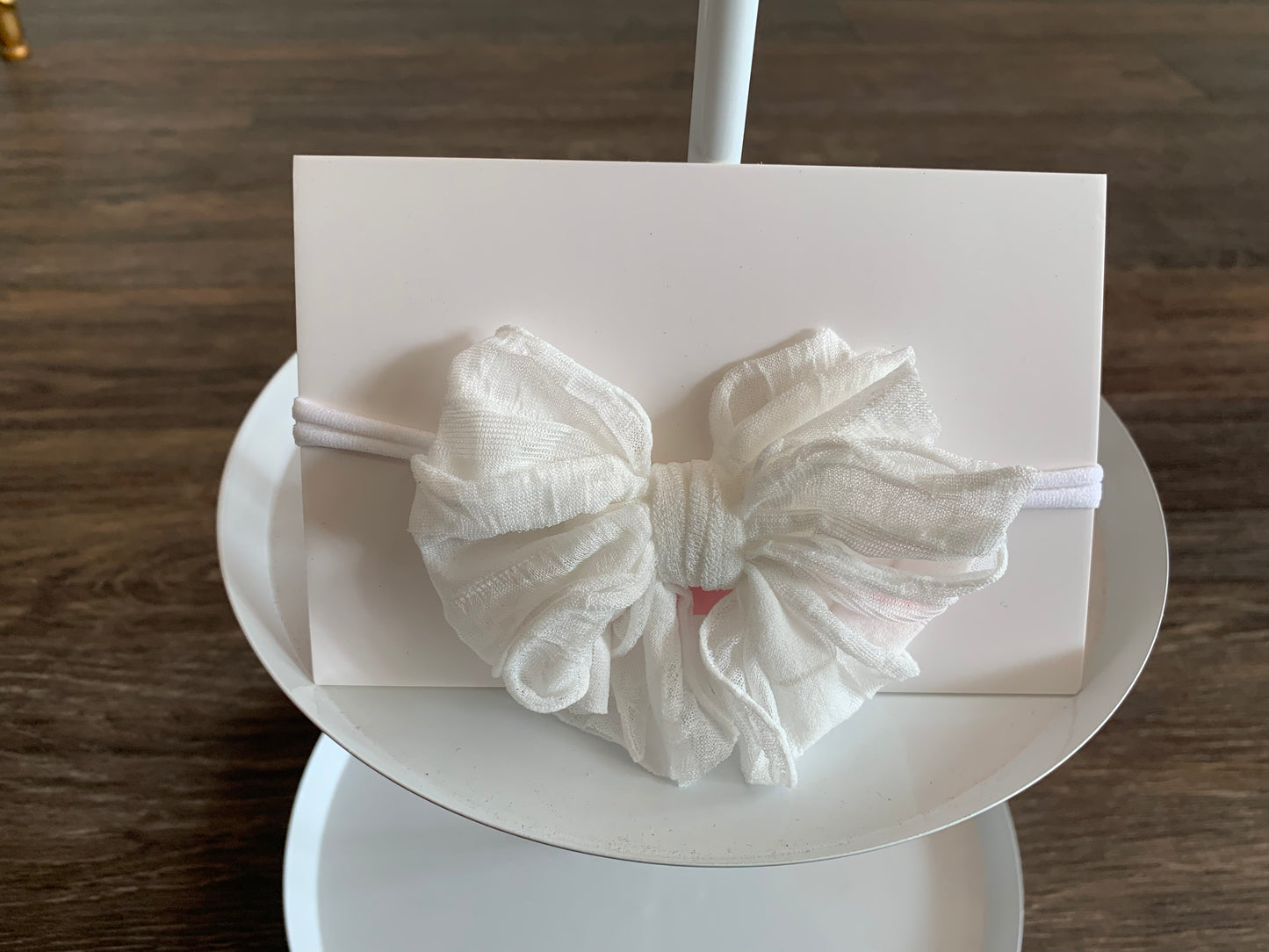 Skinny Headband Bow - Off White