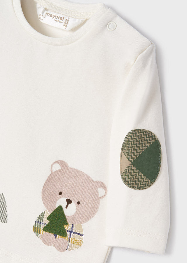 2087 - Infant Graphic Tee - White Bear