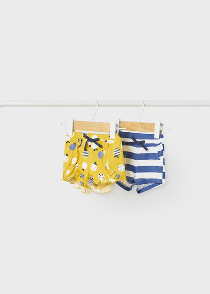 1255 - Infant Knit Shorts - Blue Stripe