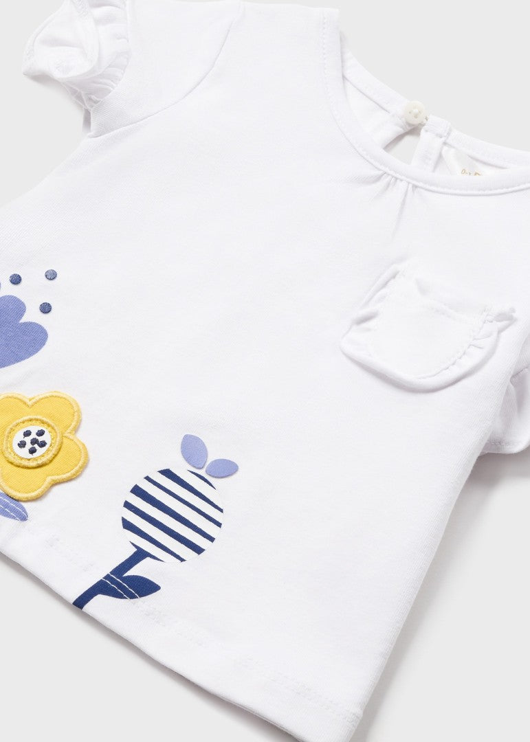 1097 - Infant Tee Shirt - White Flower