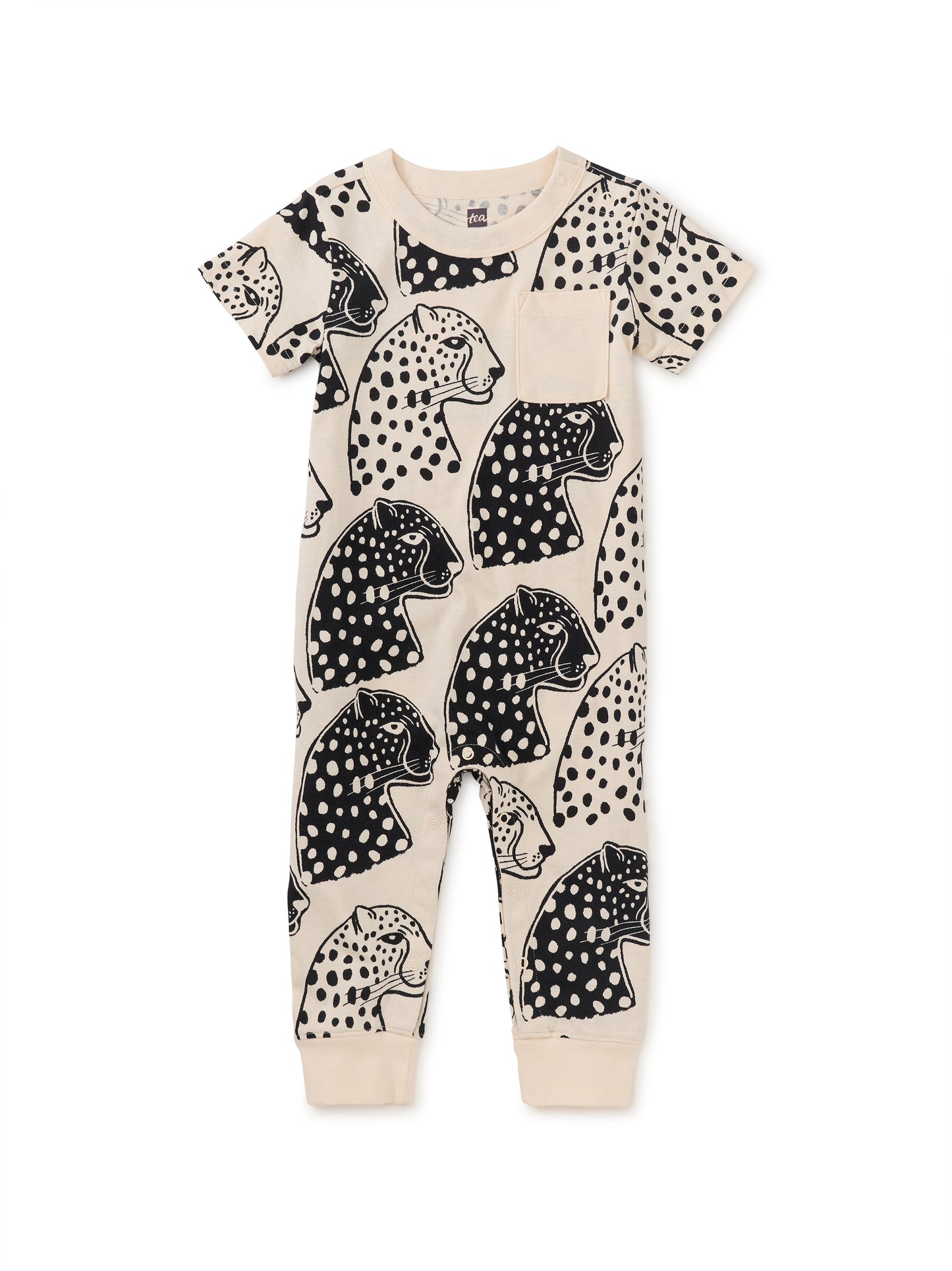 Pocket Baby Romper - Jaguar Block