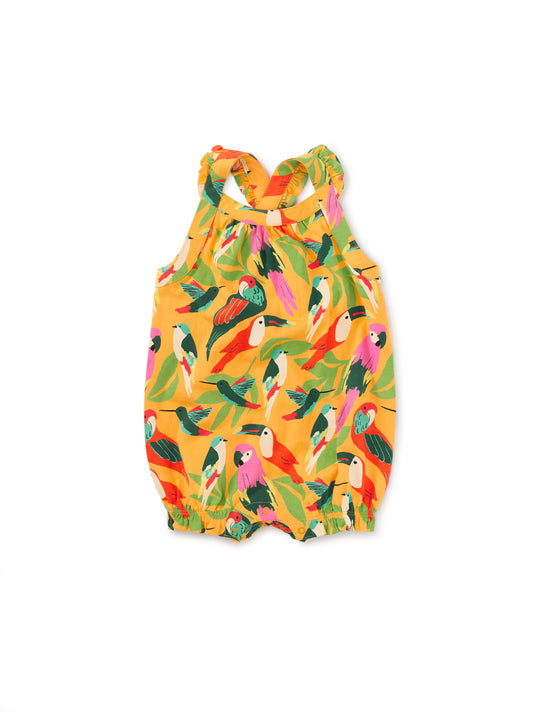 Cross-Back Baby Romper - Wild Birds