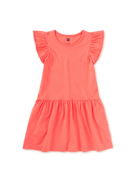 Pom Pom Flutter Dress - Sunset Pink