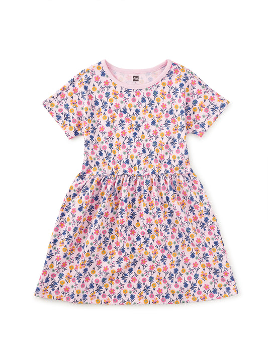 Short Sleeve Twirl Dress - Wildflowers