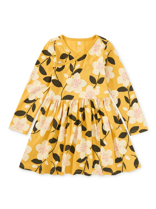 L.S. Wrap Neck Dress - Plum Blossom