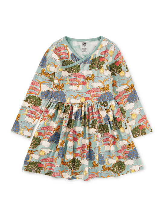 L.S. Wrap Neck Dress - Sun & Moon Folktale