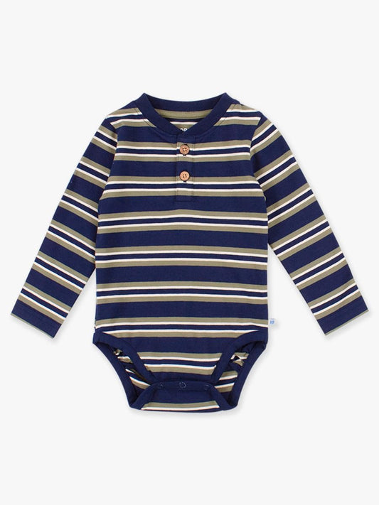 Infant Henley Bodysuit - Navy Stripe