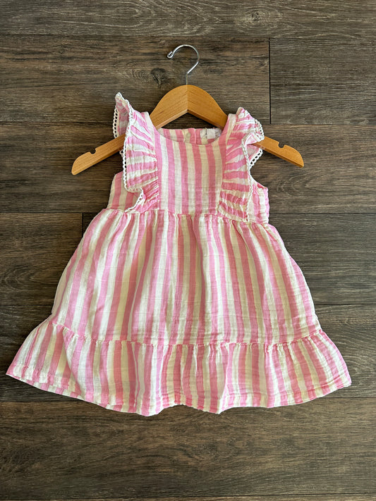 Muslin Dress - Pink Stripe