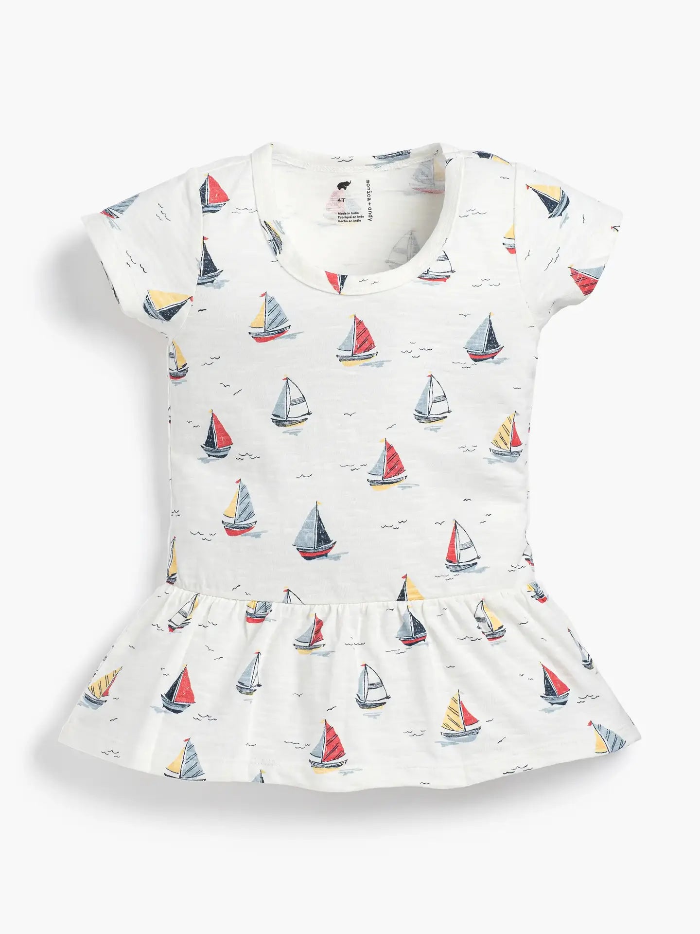 Baby Peplum Tee - Sailboats