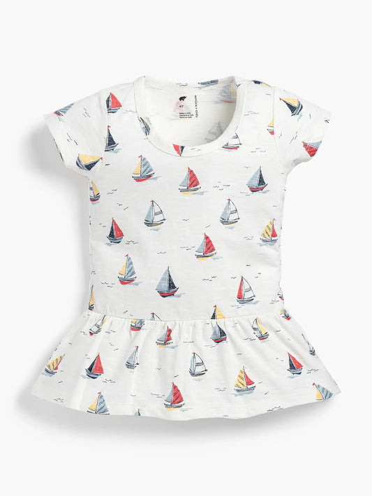 Baby Peplum Tee - Sailboats