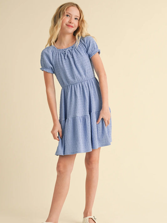 Tween Tiered Dress - Blue