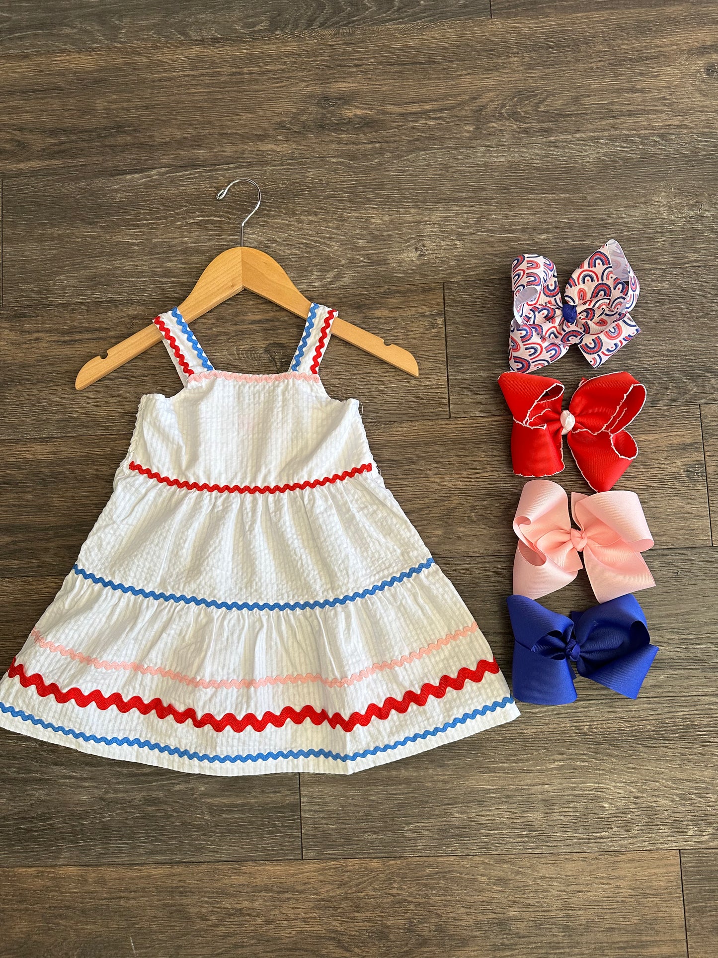 Seersucker Twirl Dress - Ric Rac Trim
