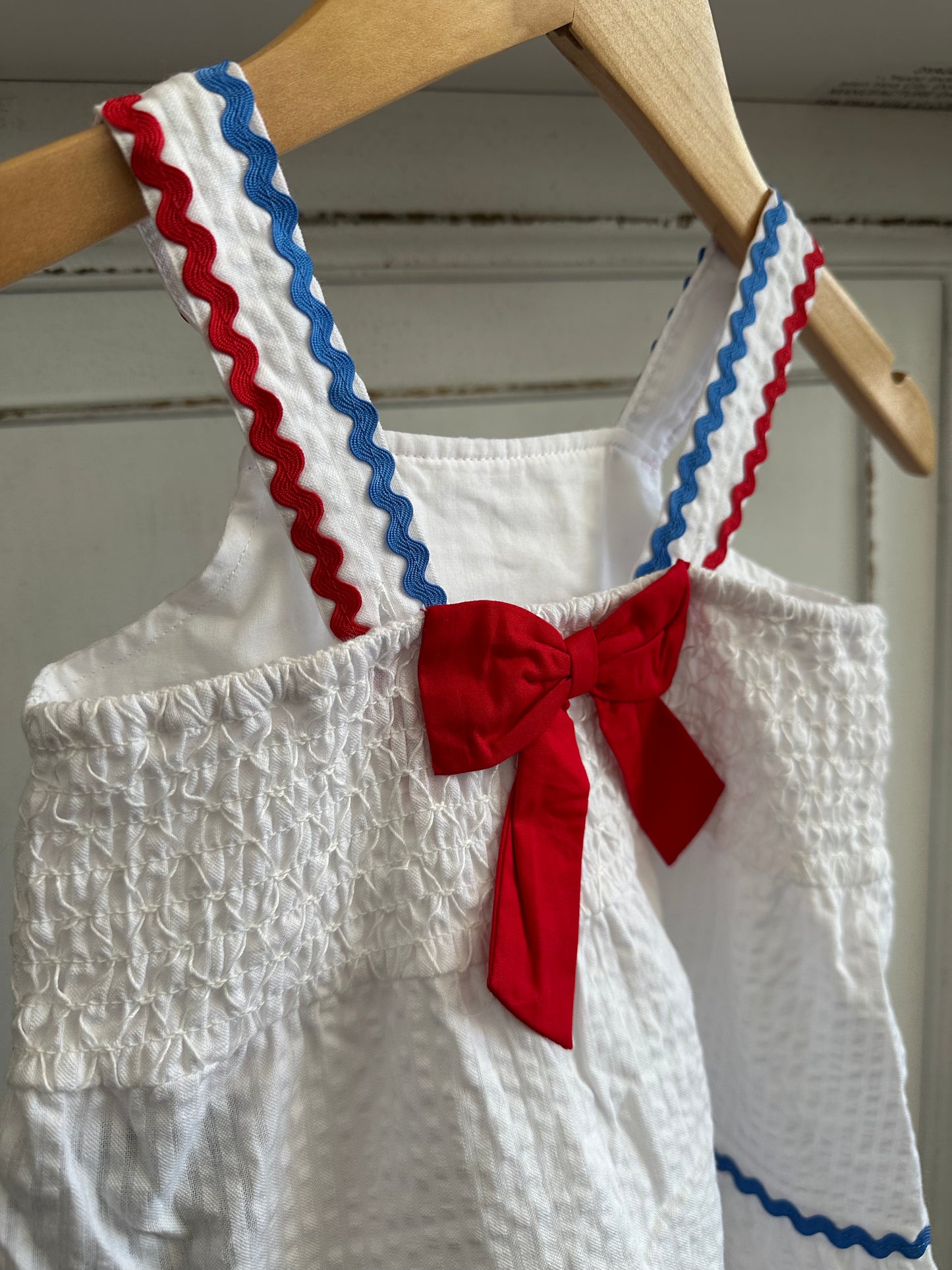 Seersucker Twirl Dress - Ric Rac Trim
