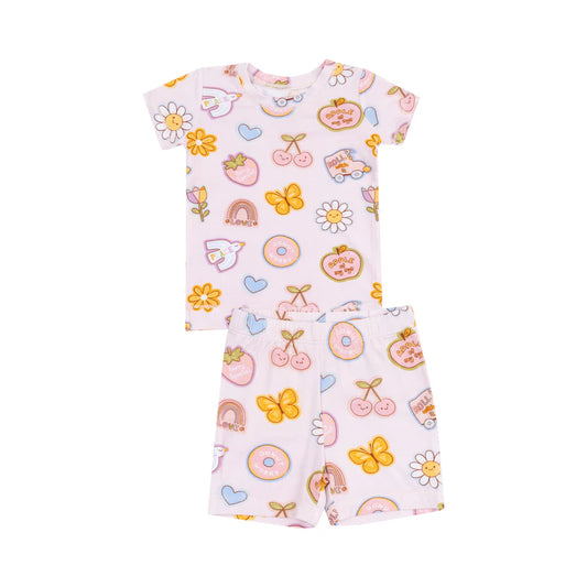 Bamboo Shorts/Short Sleeve PJ - Groovy Stickers