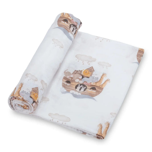 Muslin Swaddle Blanket - Noah's Ark