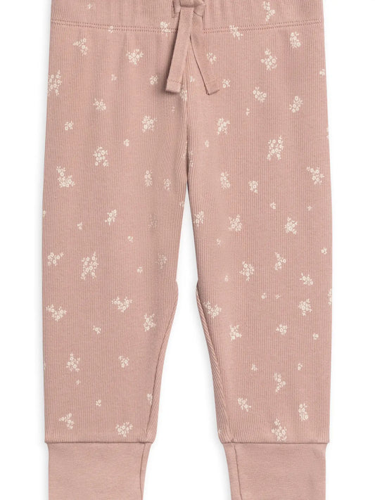 Rib-Knit Jogger - Mauve Floral