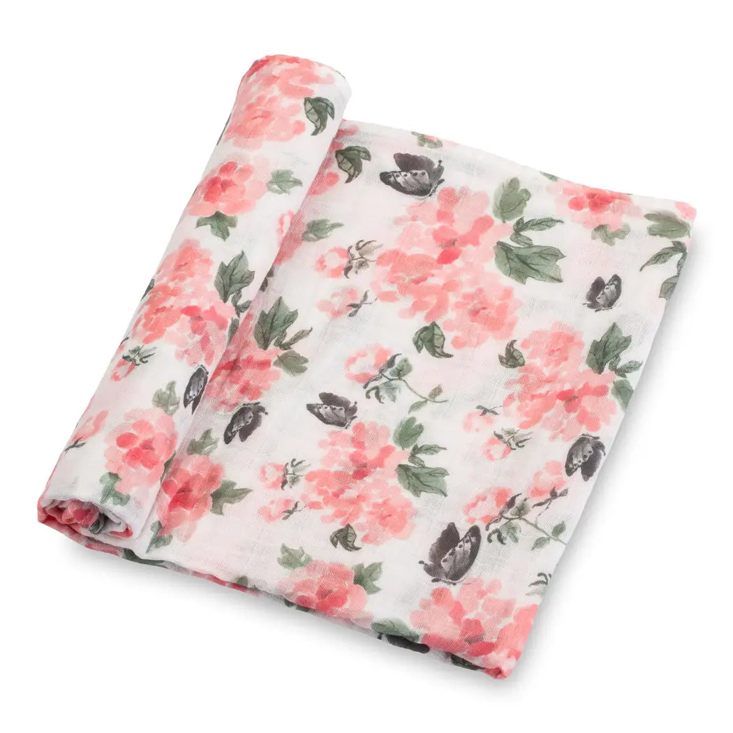 Muslin Swaddle Blanket - Pink Peony