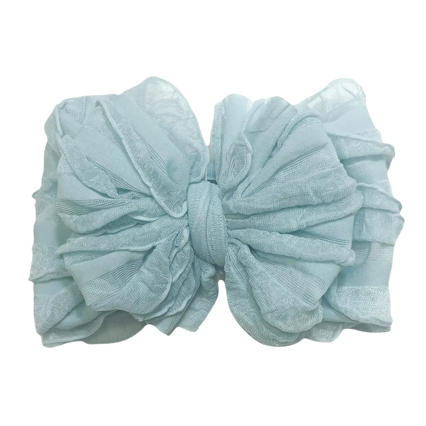 Wide Headband Bow - Baby Blue