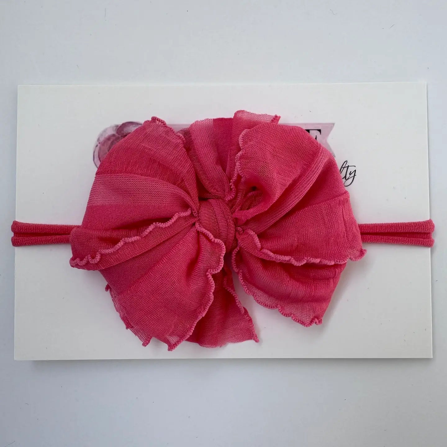 Skinny Headband Bow - Hot Pink