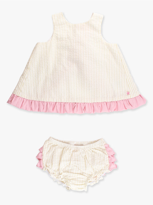 Swing Top and Bloomer Set - Banana Seersucker