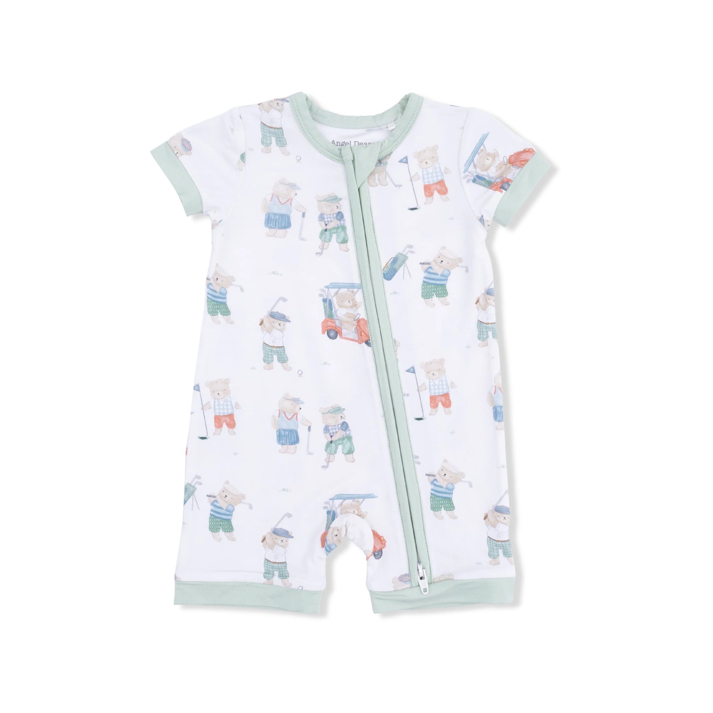Bamboo Shortie Zip PJ - Golfing Teddy