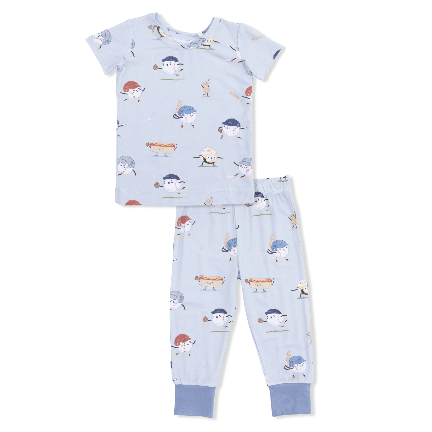 Bamboo Pants/Short Sleeve PJ - Baseballs