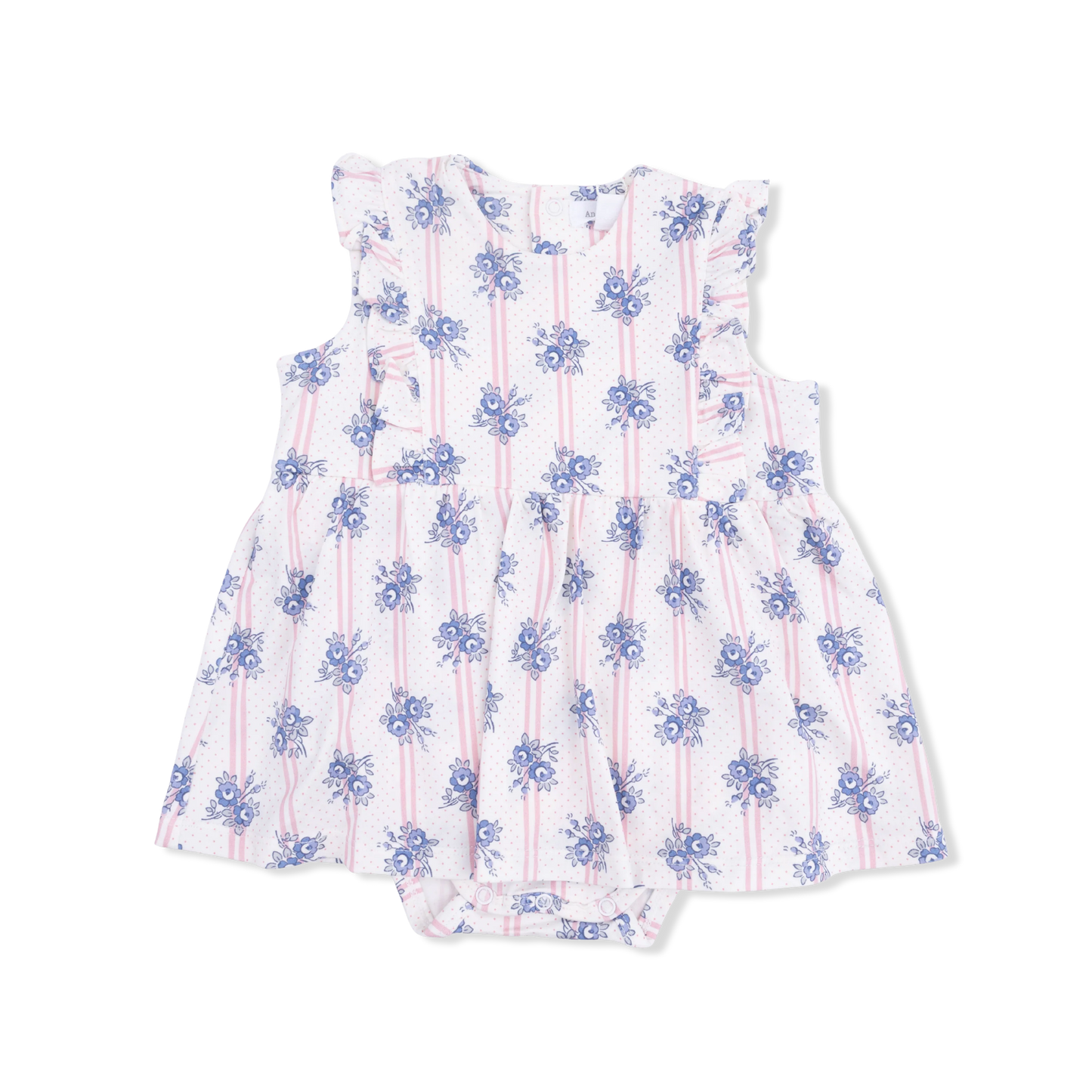 Bodysuit Dress - Stripe Dot Roses