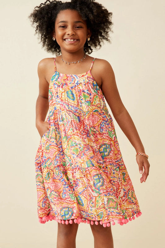 Tween Abstract Floral Dress